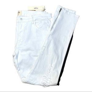 KDNK White Side Stripe Distressed Jeans